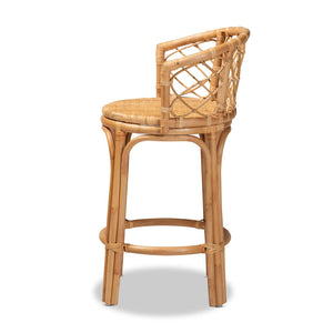 Baxton Studio bali Orchard Rattan Counter Stool - Modern Bohemian Design with Ergonomic Comfort & Natural Charm Orchard-Rattan-CS