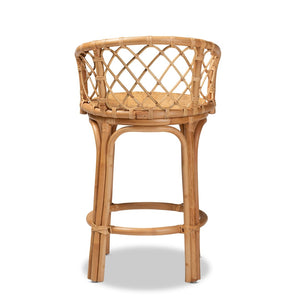 Baxton Studio bali Orchard Rattan Counter Stool - Modern Bohemian Design with Ergonomic Comfort & Natural Charm Orchard-Rattan-CS