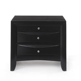 English Elm Black 2-Drawer Nightstand With Tray