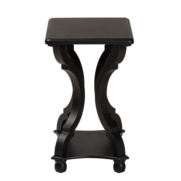 Baxton Studio Baxton Studio Cianna Classic End Table for Elegant Living Spaces with Open Shelf and Timeless Design Black JY21A025-Black-Wooden-ET