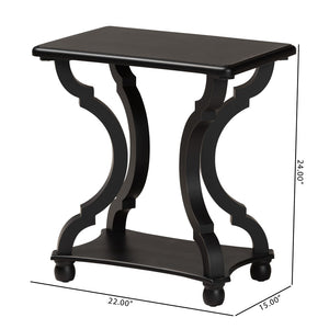 Baxton Studio Baxton Studio Cianna Classic End Table for Elegant Living Spaces with Open Shelf and Timeless Design Black JY21A025-Black-Wooden-ET