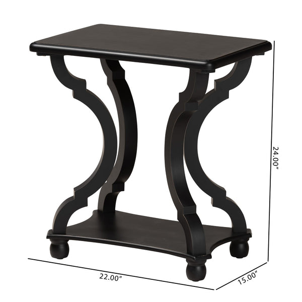 Baxton Studio Baxton Studio Cianna Classic End Table for Elegant Living Spaces with Open Shelf and Timeless Design Black JY21A025-Black-Wooden-ET