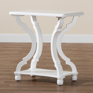 Baxton Studio Baxton Studio Cianna Classic End Table for Elegant Living Spaces with Open Shelf and Timeless Design White JY21A025-White-Wooden-ET