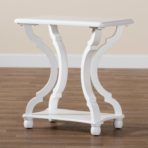 Baxton Studio Baxton Studio Cianna Classic End Table for Elegant Living Spaces with Open Shelf and Timeless Design White JY21A025-White-Wooden-ET