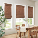 Madison Park Eastfield Casual Bamboo Light Filtering Roman Shade 64"L MP40-7813 Teak