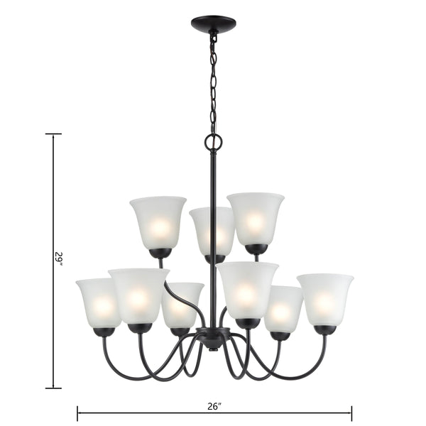 Thomas Lighting Conway Three Light Chandelier with Opaque Glass Shades for Traditional Dining Rooms Bronze 29 inches 1259CH/10