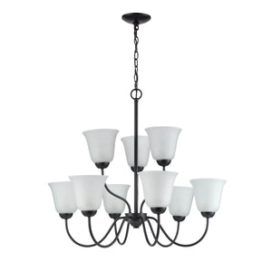 Thomas Lighting Conway Three Light Chandelier with Opaque Glass Shades for Traditional Dining Rooms Bronze 29 inches 1259CH/10