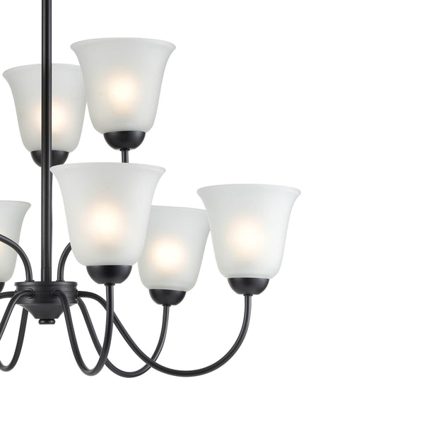 Thomas Lighting Conway Three Light Chandelier with Opaque Glass Shades for Traditional Dining Rooms Bronze 29 inches 1259CH/10