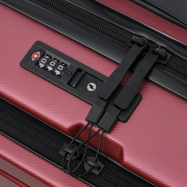 English Elm Luggage 5 Piece Hardside Abs Set with Front Access Carry on and Tsa Spinner Wheels Red N732P391544R