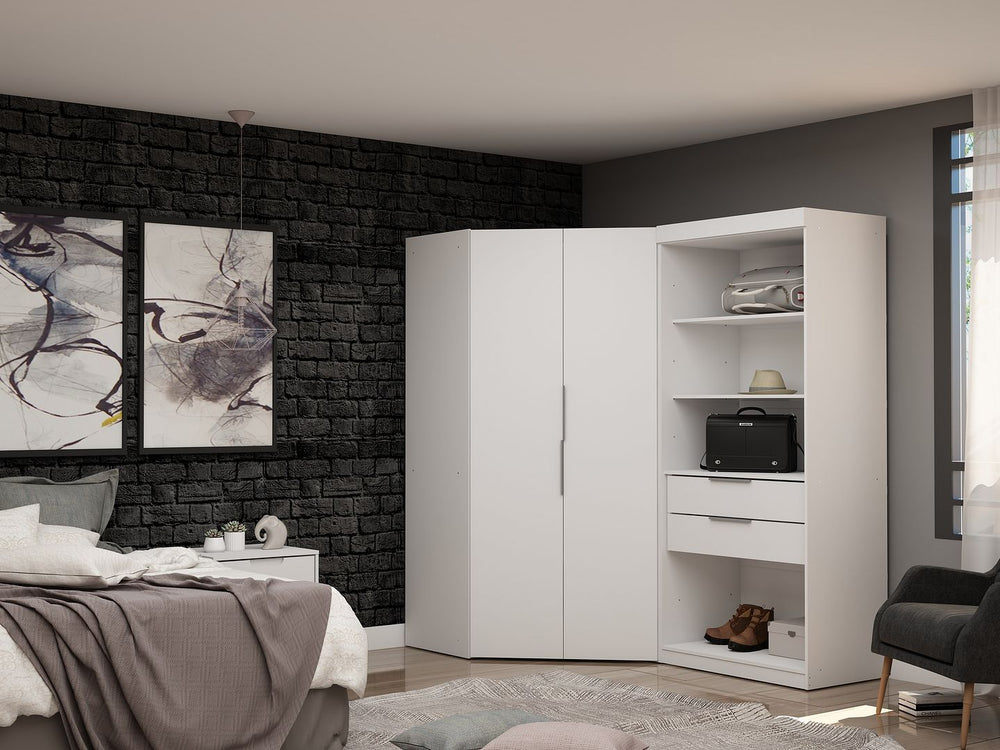 Manhattan Comfort Mulberry Contemporary - Modern Wardrobe/ Armoire/ Closet White 125GMC1