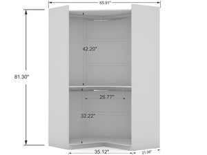 Manhattan Comfort Mulberry Contemporary - Modern Wardrobe/ Armoire/ Closet White 125GMC1