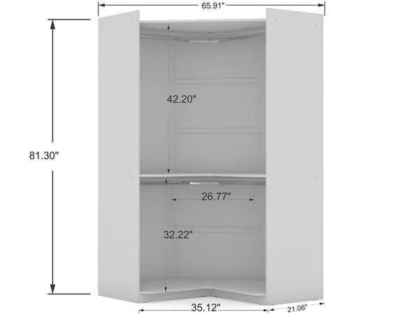Manhattan Comfort Mulberry Contemporary - Modern Wardrobe/ Armoire/ Closet White 125GMC1