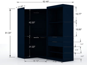 Manhattan Comfort Mulberry Contemporary - Modern Wardrobe/ Armoire/ Closet Tatiana Midnight Blue 125GMC4