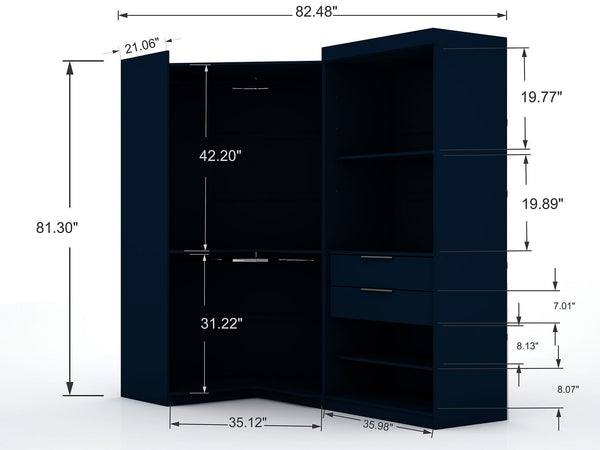 Manhattan Comfort Mulberry Contemporary - Modern Wardrobe/ Armoire/ Closet Tatiana Midnight Blue 125GMC4