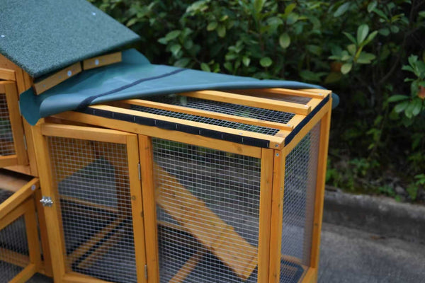 English Elm 45 Inch Solid Wood Outdoor Dog House with Elevated Floor and Waterproof Insulated Roof W1431P388072