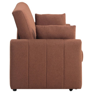 English Elm Westwind Bouclé Channel Tufted Sleeper Sofa with Pull Out Bed for Guest Rooms Copper B062P451685