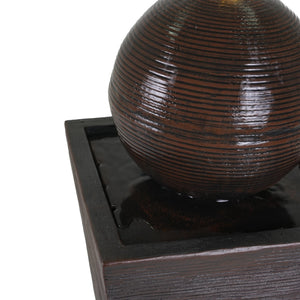 English Elm Christopher Knight Home® - 35.5"H Dark Brown Tall Column Fountain with LED Uplight, Concrete Retro Design, Weather-Resistant Serenity N765P324537G
