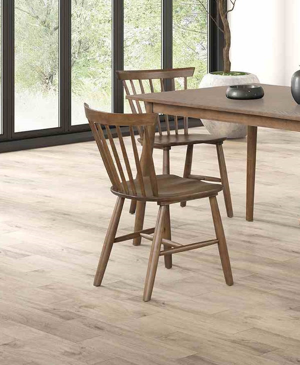 English Elm Mid-Century Upholstered Side Chair Pair with Rubberwood Frame, Curved Backrest and Cozy Seat Cushioning Walnut 23 L x 23 W x 28 H B2741P406730