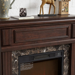 English Elm Only Mantel Cherry Finish Carved Relief Traditional Fireplace Surround for Living Room W2275P389684