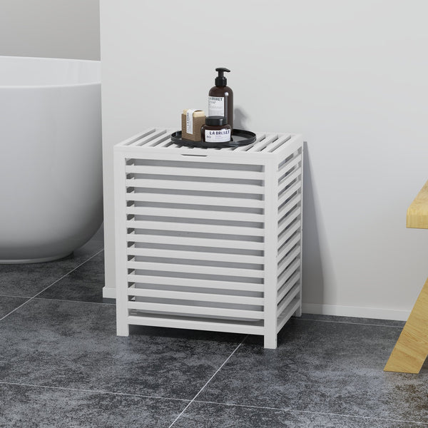 English Elm HOMCOM Slim Bathroom Storage Cabinet Narrow Freestanding Organizer with Drawers & Hidden Compartments White W2225P200755