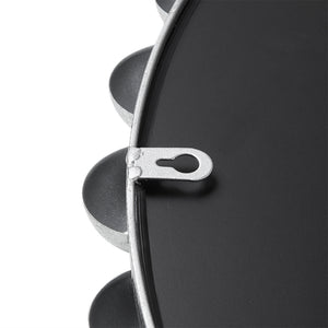 JLA Home Madison Park Signature - 27" Medium Beaded Metal Wall Mirror with Antique Silver Finish, HD Glass, Ready-to-Hang Elegance MPS95F-0035