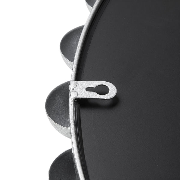 JLA Home Madison Park Signature - 27" Medium Beaded Metal Wall Mirror with Antique Silver Finish, HD Glass, Ready-to-Hang Elegance MPS95F-0035