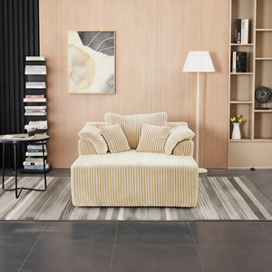 English Elm 60inch Corduroy Cloud Chaise Lounge Deep Foam Boneless Sofa for Living Room Retreat W1919P414124