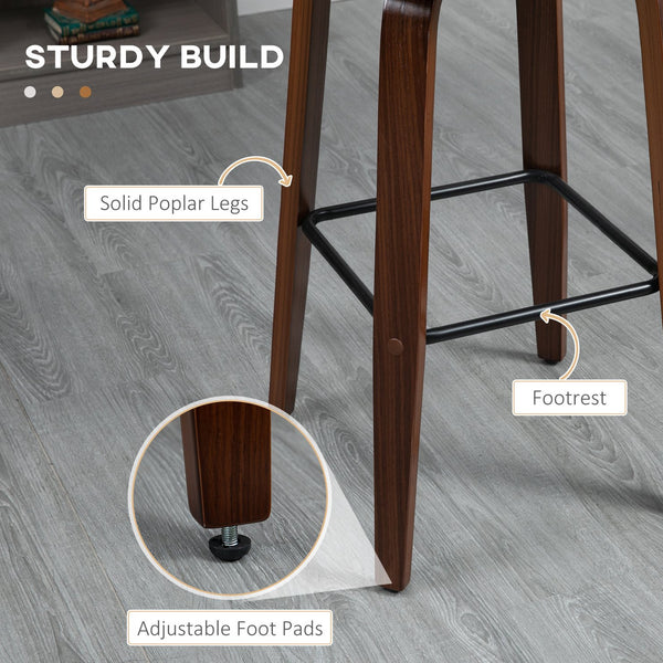 English Elm Homcom Stylish Pu Leather Swivel Bar Stools - Set Of 2 With Footrest & Tufted Back For Comfort W2225P217133