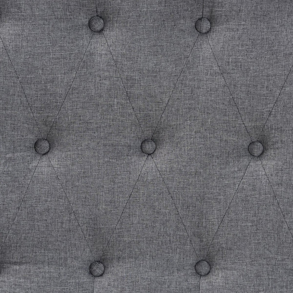 Baxton Studio Baxton Studio Harumi Classic Grey Upholstered King Headboard with Adjustable Walnut Frame Design MG9765-Dark Grey/Walnut-HB-King