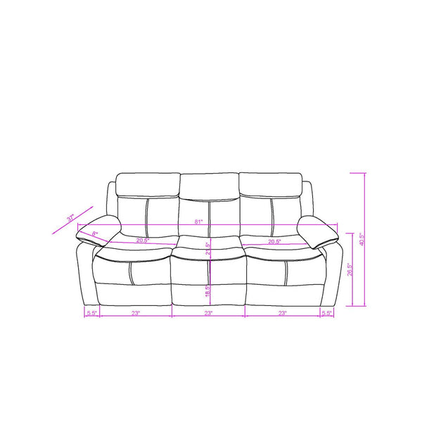 English Elm Blanche 2 Piece Reclining Sofa Set with Led Ambiance and Built in Audio System B201S00469