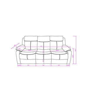 English Elm Blanche Reclining Sofa Set with Led Ambient Lighting Speakers Home Theater Seating B201S00465