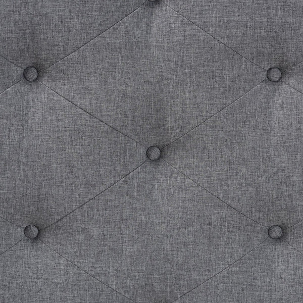 Baxton Studio Baxton Studio Shanti King Size Headboard - Elegant Grey Fabric, Walnut Wood, Adjustable Height Design MG9772-Dark Grey/Walnut-HB-King