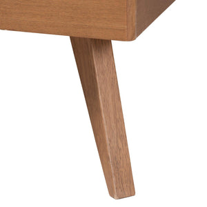 Baxton Studio Baxton Studio Lorana Mid-Century Modern King Size Bed in Grey Fabric & Walnut Wood – Stylish Comfort MG9772/9704-King