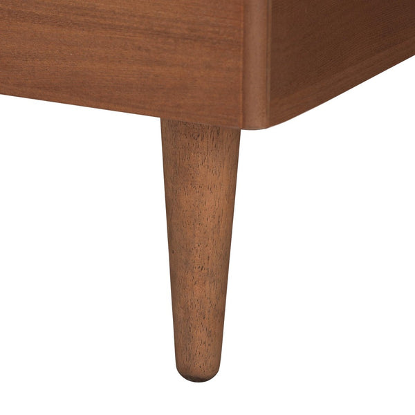 Baxton Studio Baxton Studio Garron King Size Platform Bed - Stylish Mid-Century Modern Grey Fabric & Walnut Wood MG9772/97151-King