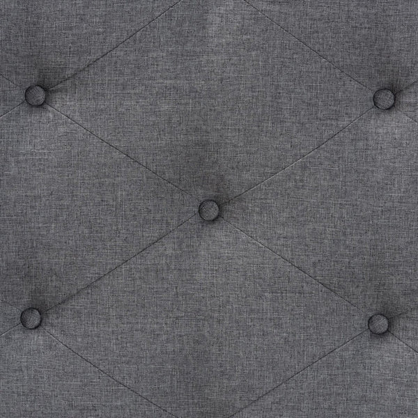 Baxton Studio Baxton Leandra Queen Size Headboard - Classic Grey Fabric & Walnut Wood, Adjustable Height Elegance MG9773-Dark Grey/Walnut-HB-Queen