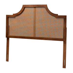 Baxton Studio Baxton Studio Risha Mid-Century Modern Wood and Rattan Headboard for Stylish Bedroom Décor Upgrade Queen MG9774-Ash Walnut Rattan-HB-Queen