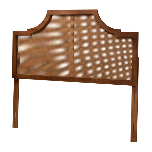 Baxton Studio Baxton Studio Risha Mid-Century Modern Wood and Rattan Headboard for Stylish Bedroom Décor Upgrade Queen MG9774-Ash Walnut Rattan-HB-Queen