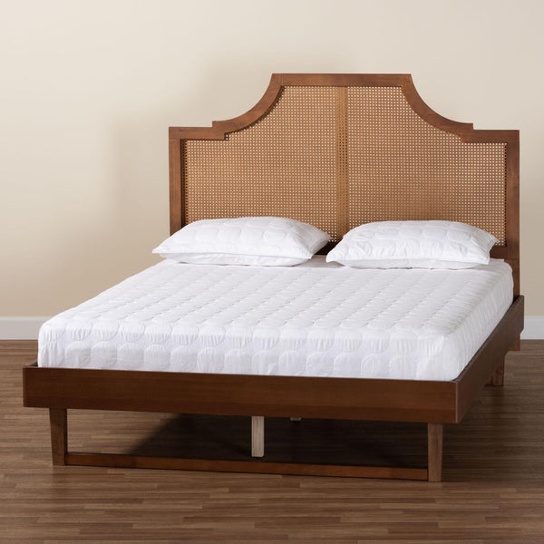 Baxton Studio Baxton Studio Francine Mid-Century Modern Woven Rattan Bed with Adjustable Headboard Heights King MG9774/97043-King