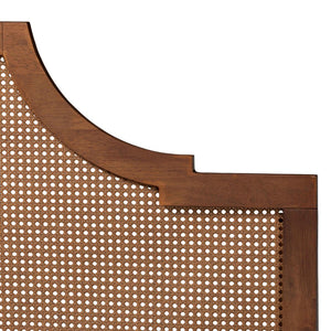 Baxton Studio Baxton Studio Macaria Queen Bed - Mid-Century Modern Design with Woven Rattan & Sturdy Frame MG9774/97151-Queen