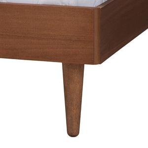Baxton Studio Baxton Studio Macaria Queen Bed - Mid-Century Modern Design with Woven Rattan & Sturdy Frame MG9774/97151-Queen