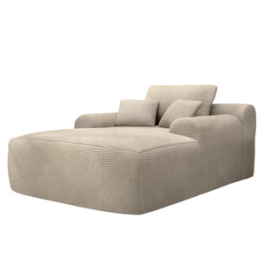 English Elm 47inch Corduroy Convertible Chaise Lounge Sleeper Chair with Pillows for Living Room W3975P455213