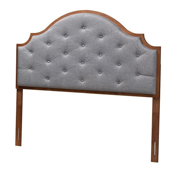 Baxton Studio Baxton Studio King Size Headboard in Grey Fabric & Walnut Wood – Elegant, Adjustable & Classic Design MG9775-Dark Grey/Walnut-HB-King