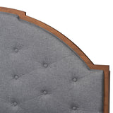 Baxton Studio Ardelle Mid-Century Modern Grey Fabric and Walnut Brown Wood King Size Platform Bed