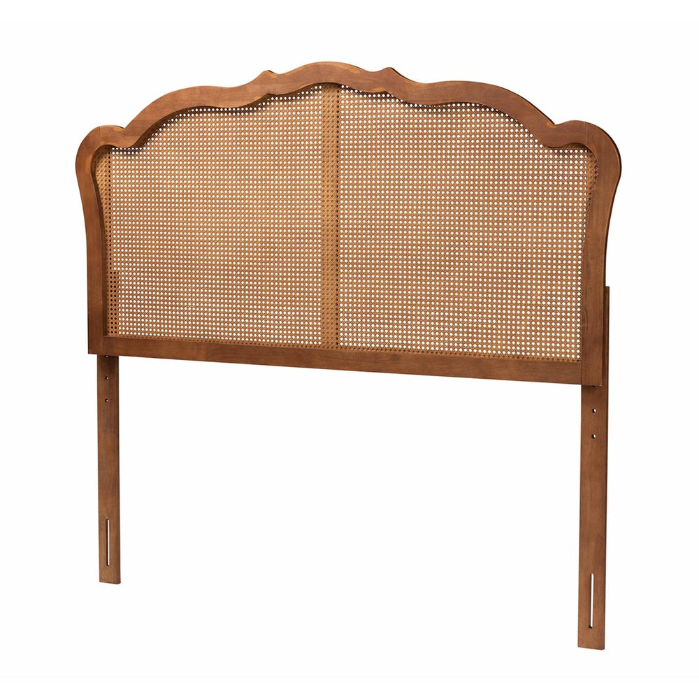 Baxton Studio Baxton Studio Leandra Elegant Ash Walnut Wood Headboard with Woven Rattan Design for Timeless Style King MG9773-1-Ash Walnut Rattan-HB-King