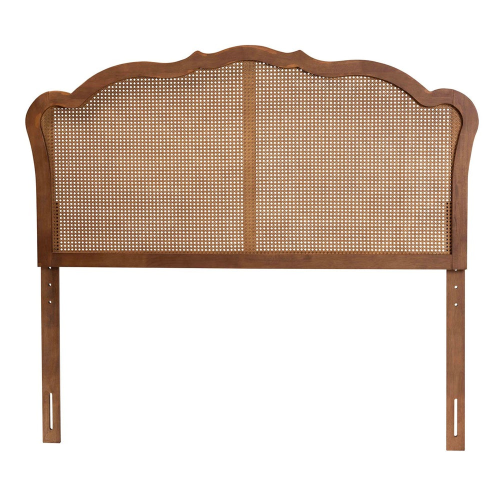 Baxton Studio Baxton Studio Leandra Elegant Ash Walnut Wood Headboard with Woven Rattan Design for Timeless Style King MG9773-1-Ash Walnut Rattan-HB-King