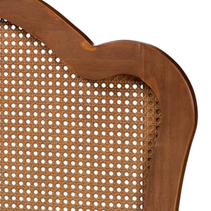 Baxton Studio Baxton Studio Leandra Elegant Ash Walnut Wood Headboard with Woven Rattan Design for Timeless Style King MG9773-1-Ash Walnut Rattan-HB-King