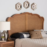 Baxton Studio Leandra Classic and Traditional Ash Walnut Finished Wood Queen Size Headboard with Rattan