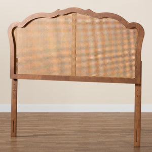 Baxton Studio Baxton Studio Leandra Elegant Ash Walnut Wood Headboard with Woven Rattan Design for Timeless Style King MG9773-1-Ash Walnut Rattan-HB-King