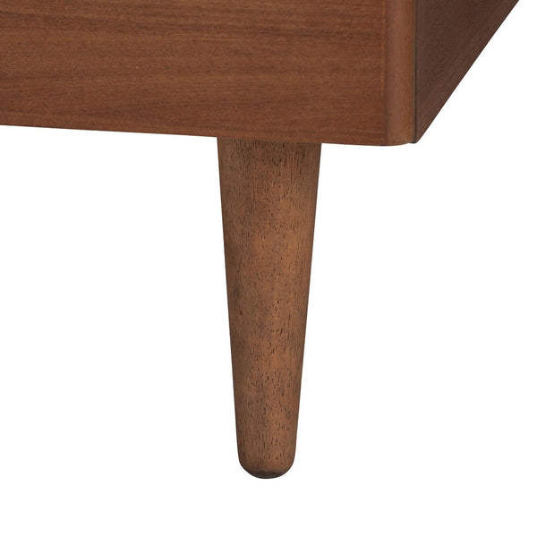 Baxton Studio Baxton Studio Camden King Size Platform Bed - Mid-Century Walnut Wood & Rattan Design, Adjustable! MG9773-1/97151-King