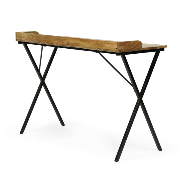English Elm Christopher Knight Home® - Console Table Mango Wood & Iron Modern Industrial 42" x 18" Compact Desk Console for Entryway, Handmade 70804.00
